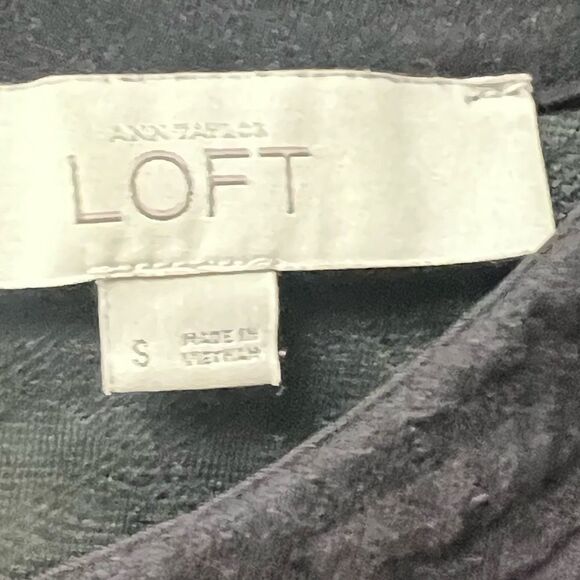 LOFT BLACK QUILTED DROP WAIST SKATER SHIRT DRESS SIZE S - Picture 5 of 5